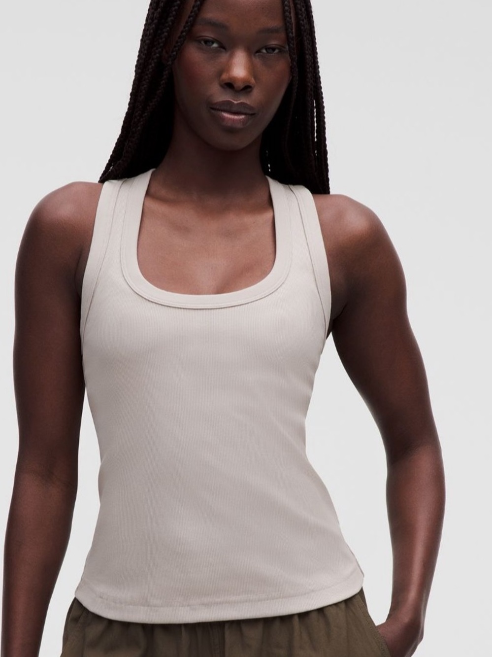 Little Scoopneck Tank. Cotton Ribbed